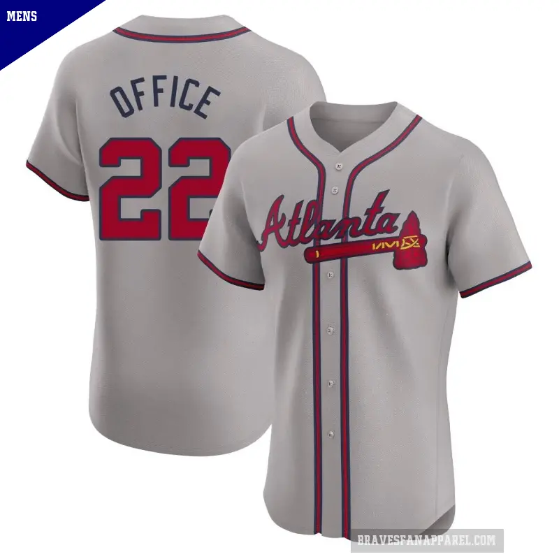 Men's No.22 Rowland Office Atlanta Braves Gray Elite Road Jersey