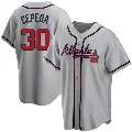 Men's No.30 Orlando Cepeda Atlanta Braves Gray Replica Road Jersey