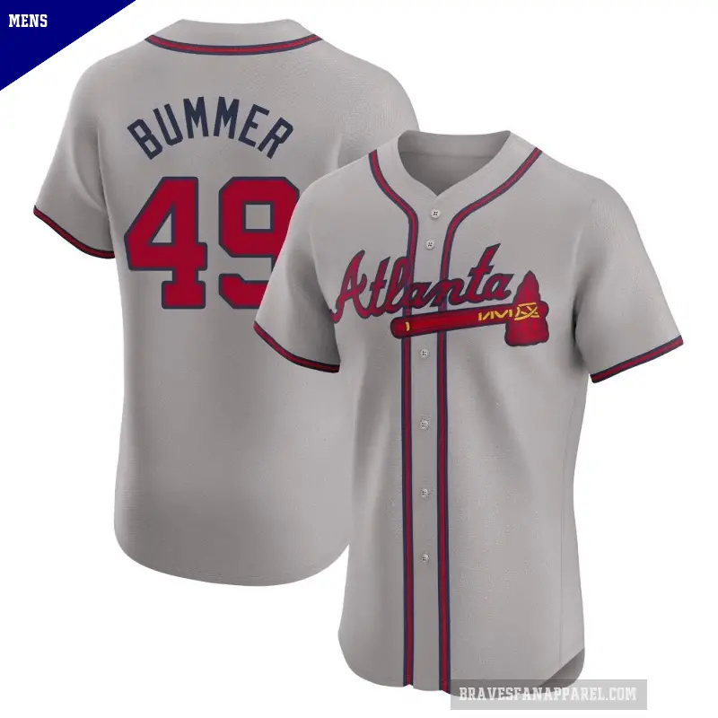 Men's No.49 Aaron Bummer Atlanta Braves Gray Elite Road Jersey