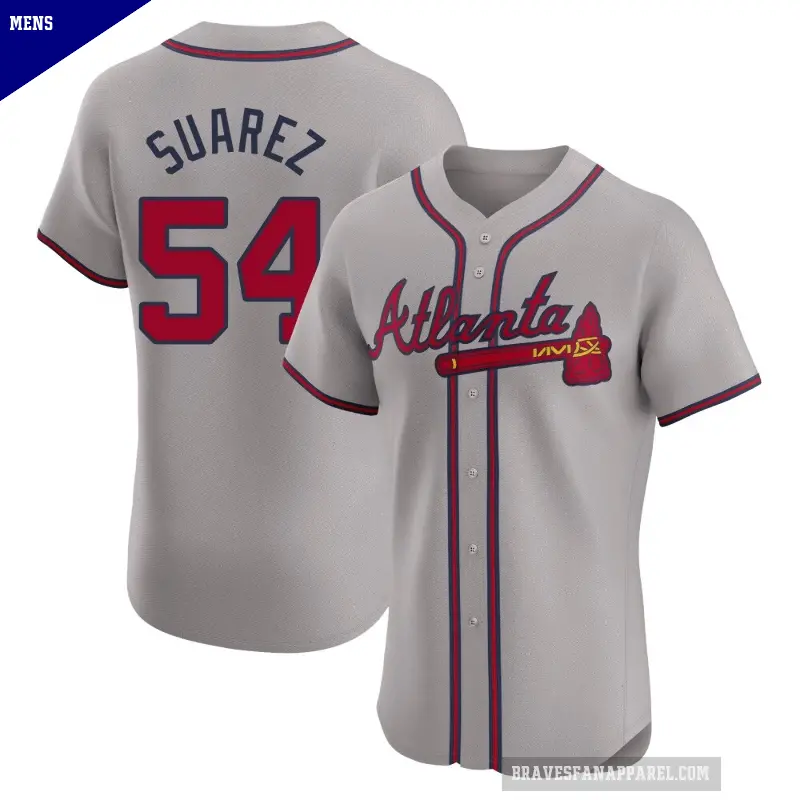 Men's No.54 Jose Suarez Atlanta Braves Gray Elite Road Jersey