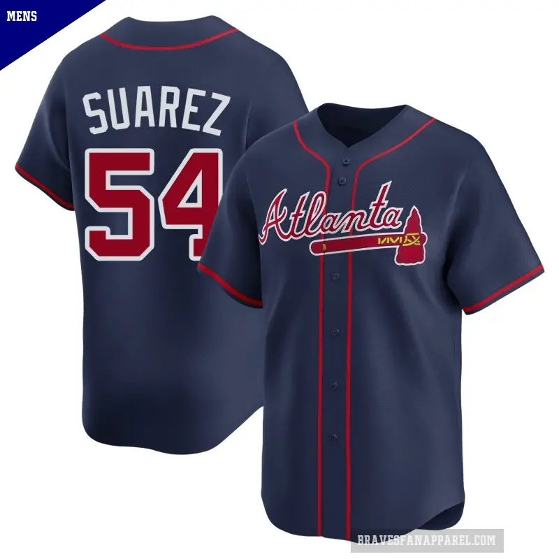 Men's No.54 Jose Suarez Atlanta Braves Navy Limited Alternate Jersey