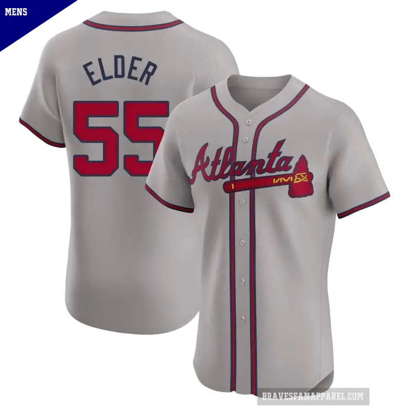 Men's No.55 Bryce Elder Atlanta Braves Gray Elite Road Jersey