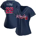 Women's No.22 Erick Fedde Atlanta Braves Navy Replica Alternate Jersey