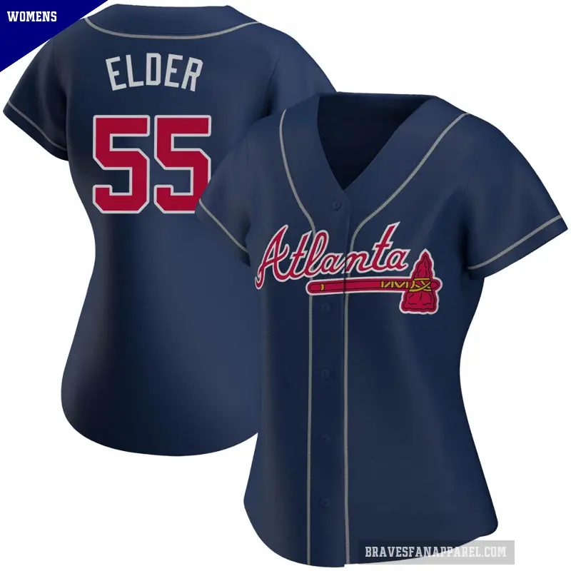 Women's No.55 Bryce Elder Atlanta Braves Navy Replica Alternate Jersey