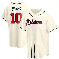 Youth No.10 Chipper Jones Atlanta Braves Cream Replica Alternate Jersey