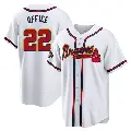 Youth No.22 Rowland Office Atlanta Braves Gold Replica White 2022 Program Jersey