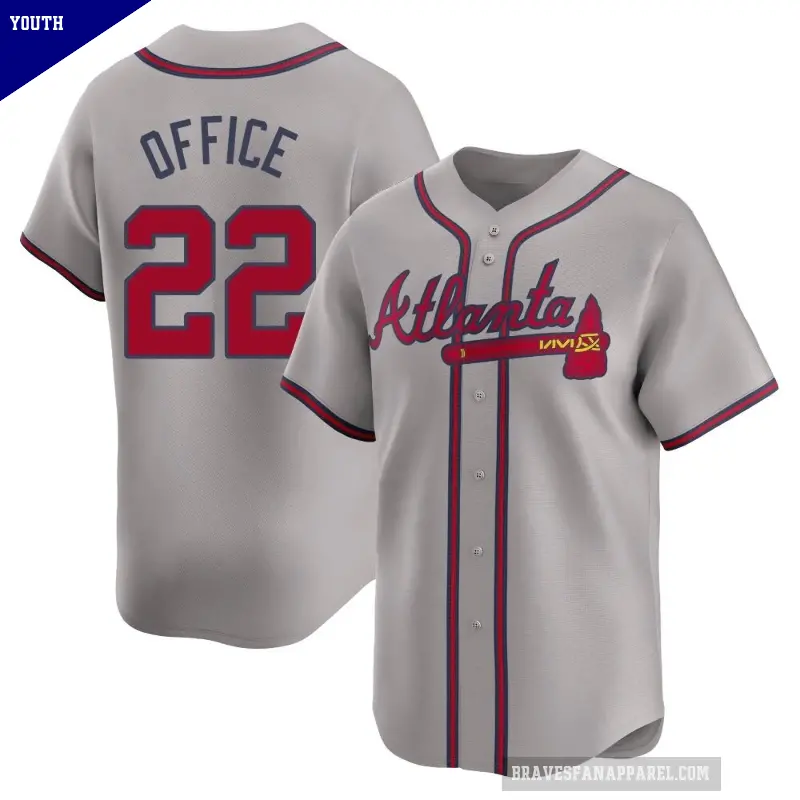 Youth No.22 Rowland Office Atlanta Braves Gray Limited Away Jersey