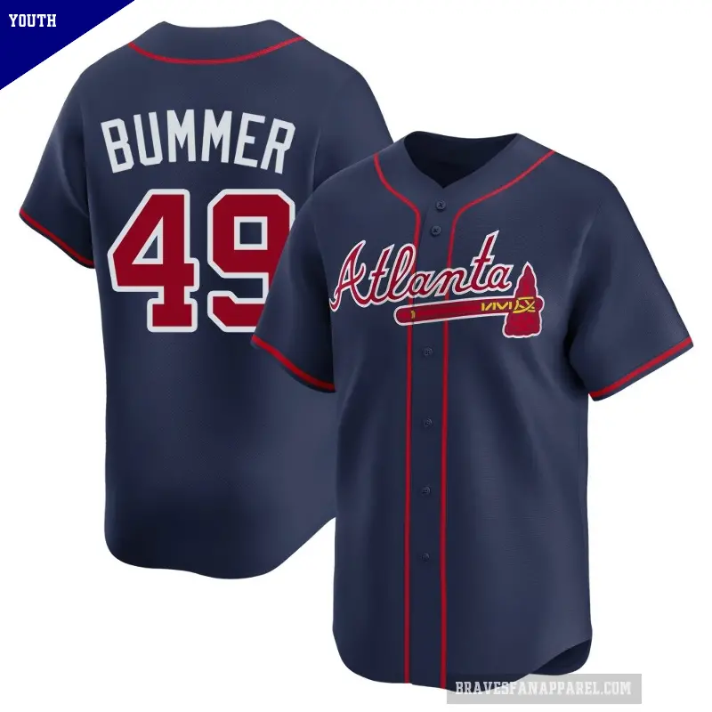 Youth No.49 Aaron Bummer Atlanta Braves Navy Limited Alternate Jersey