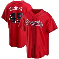 Youth No.49 Aaron Bummer Atlanta Braves Red Replica Alternate Jersey