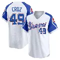 Youth No.49 Jesus Cruz Atlanta Braves White Limited Throwback Cooperstown Collection Jersey