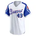 Youth No.49 Jesus Cruz Atlanta Braves White Limited Throwback Cooperstown Collection Jersey